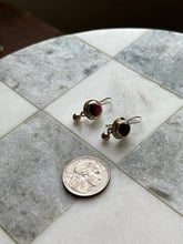 Load image into Gallery viewer, Garnet Cabochon Sterling Silver Earrings
