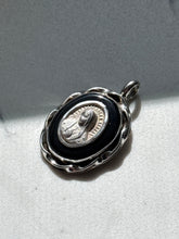 Load image into Gallery viewer, Mexico Black Onyx &amp; Sterling Silver Virgin Mary Pendant
