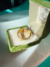 Load image into Gallery viewer, y2k Red Glass Gold Vermeil Ring Size 9.5
