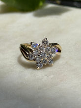 Load image into Gallery viewer, Vintage 1980s ‘Exquisite’ Natural Diamond Cluster Ring Size 5.75
