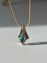 Load image into Gallery viewer, Emerald Gold Vermeil Necklace 20”
