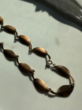 Load image into Gallery viewer, Meka Denmark Blue Enamel Leaf Gold Vermeil Sterling Necklace 15”
