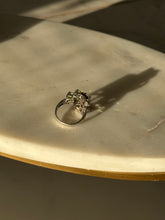 Load image into Gallery viewer, Green &amp; White Sterling Silver Ring Size 7
