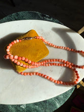 Load image into Gallery viewer, Angel Skin Coral 14k Yellow Gold Necklace 29”
