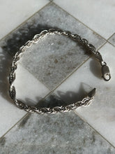 Load image into Gallery viewer, Italian Vintage Rope Chain Sterling Silver Bracelet
