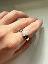 Load image into Gallery viewer, Carved Rose Sterling Silver Ring Size 8.5
