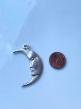 Load image into Gallery viewer, Vintage 1960s Sterling Crescent Moon Pendant
