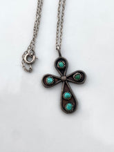 Load image into Gallery viewer, Turquoise Sterling Silver Cross Necklace
