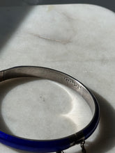 Load image into Gallery viewer, Vintage Blue Enamel Sterling Silver Bangle Bracelet
