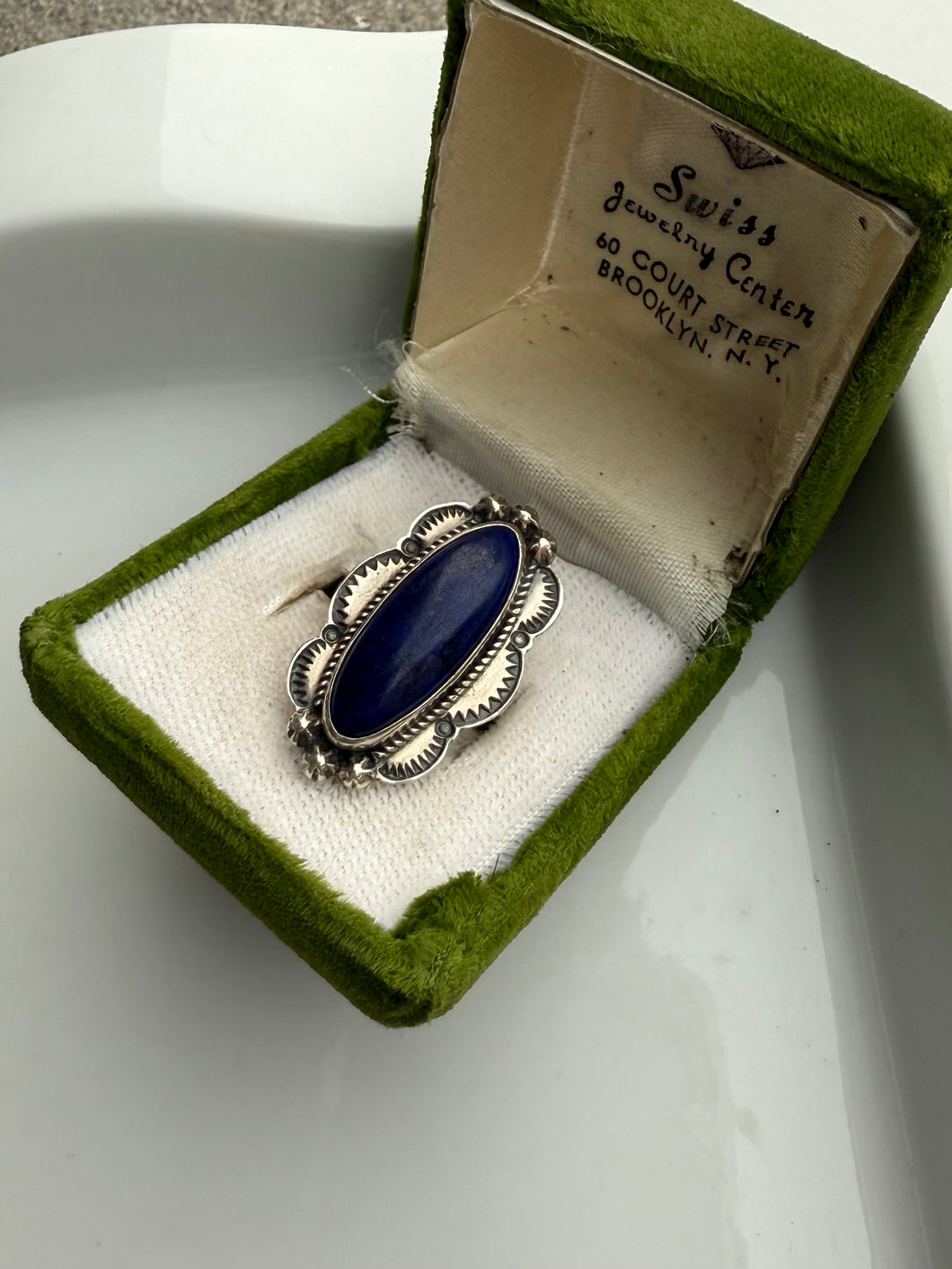 Blue Lapis Sterling Silver Ring Size 6.5