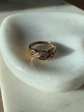 Load image into Gallery viewer, Ruby &amp; Quartz Gold Vermeil Ring Size 8
