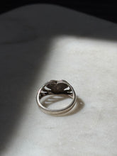 Load image into Gallery viewer, Black Enamel Sterling Silver Heart Ring Size 5.75
