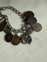 Load image into Gallery viewer, Vintage Coin Charm Sterling Silver Bracelet
