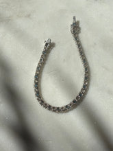 Load image into Gallery viewer, Blue Spinel &amp; CZ Sterling Silver Tennis Bracelet 7.25”
