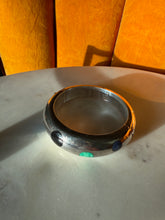 Load image into Gallery viewer, Vintage Mexico Modernist Solid Sterling Silver Multistone Bangle Bracelet
