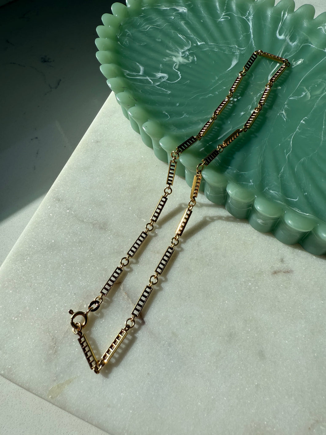 Ladder Link 18k Yellow Gold Chain 16”