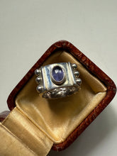 Load image into Gallery viewer, Tanzanite Cabochon Sterling Silver Ring Size 5.75
