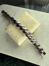 Load image into Gallery viewer, Chunky Italian Vintage San Marco Croissant Link Sterling Silver Bracelet 7.25”
