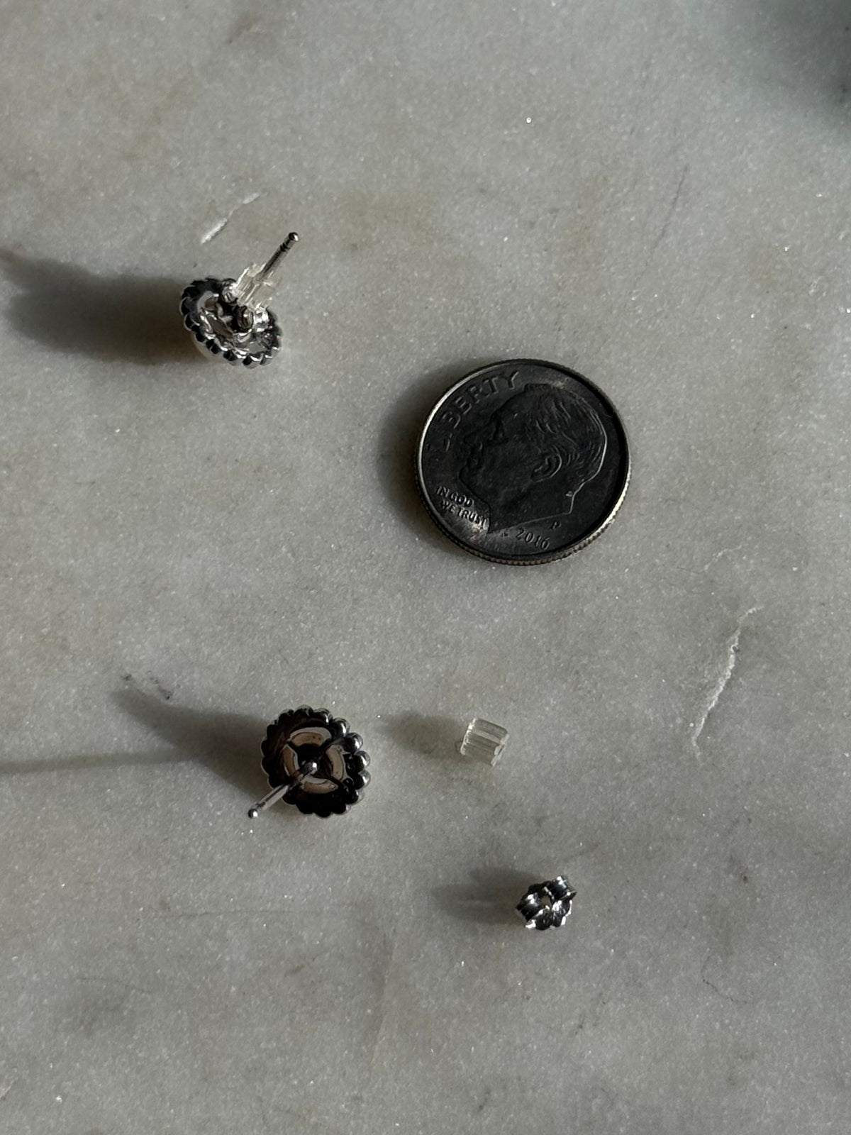 Sterling Pearl Post Back Earrings