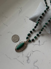 Load image into Gallery viewer, Malachite Sterling Silver Beaded Necklace
