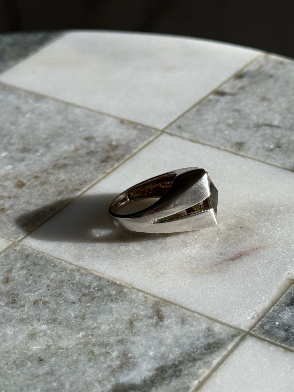 Yellow Citrine Sterling Silver Ring Size 6.25