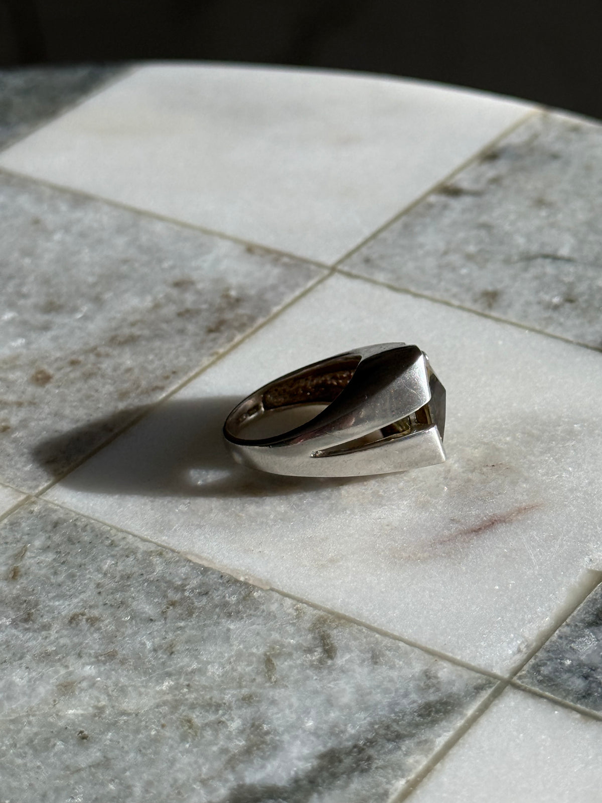 Yellow Citrine Sterling Silver Ring Size 6.25