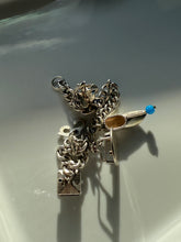 Load image into Gallery viewer, Chunky 900 Silver Vintage Charm Bracelet 7.25”
