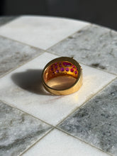 Load image into Gallery viewer, Synthetic Pink Sapphire Gold Vermeil Ring Size 10
