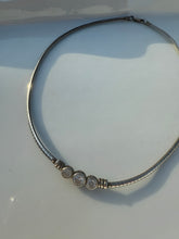 Load image into Gallery viewer, CZ Sterling Silver Omega Necklace
