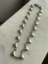 Load image into Gallery viewer, Vintage Mexico Sterling Silver Heart Necklace w/ Box Clasp 17”
