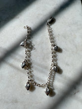 Load image into Gallery viewer, Puffy Heart Charm Ankle Bracelet Sterling Silver 9”
