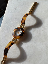 Load image into Gallery viewer, Vintage Tortoise Shell Goldtone Wristwatch 7.25”
