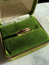 Load image into Gallery viewer, Synthetic Red Stone 14k Gold Band Size 4.75
