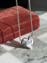 Load image into Gallery viewer, Artist Signed Sterling Silver Heart Necklace 22.5”
