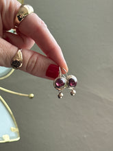 Load image into Gallery viewer, Garnet Cabochon Sterling Silver Earrings
