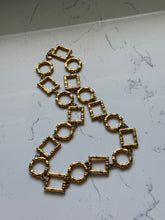 Load image into Gallery viewer, Monet Vintage Goldtone Bamboo Link Necklace 25”
