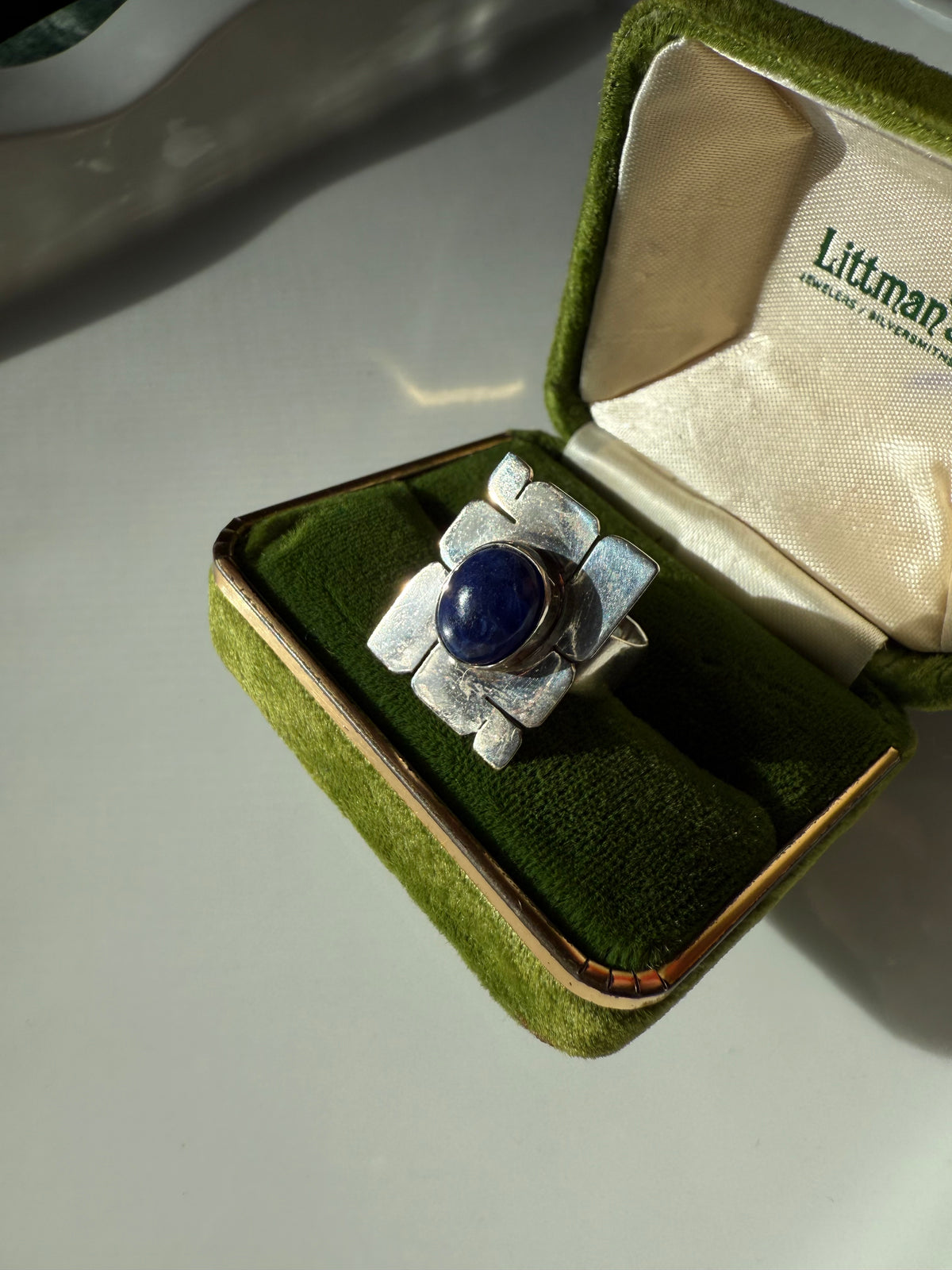 Lapis Mexican Sterling Silver Ring Size 7