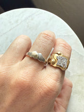 Load image into Gallery viewer, Sterling Silver &amp; 14k Gold Heart Ring Size 6.25
