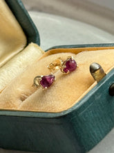 Load image into Gallery viewer, Vintage Natural Ruby 14k Gold Push Back Stud Earrings
