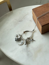 Load image into Gallery viewer, Vintage Charm Jumble Sterling Silver Necklace 18”
