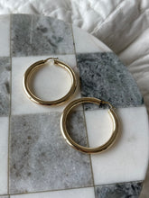 Load image into Gallery viewer, Vintage 10k Yellow Gold Large Tubular Hoop Earrings
