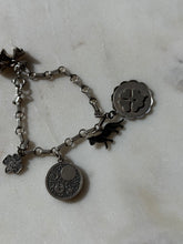 Load image into Gallery viewer, Midcentury Sterling Silver Charm Bracelet
