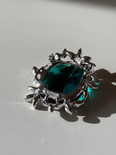 Load image into Gallery viewer, Sarah Coventry Silver Plated Green Brooch
