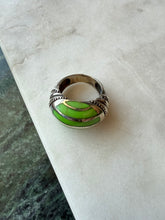 Load image into Gallery viewer, Sterling Silver Gaspeite Inlay Ring Size 6.75
