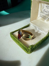 Load image into Gallery viewer, y2k Red Glass Gold Vermeil Ring Size 9.5
