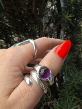 Load image into Gallery viewer, Purple Gumdrop Cabochon Sterling Silver Ring Size 9.25
