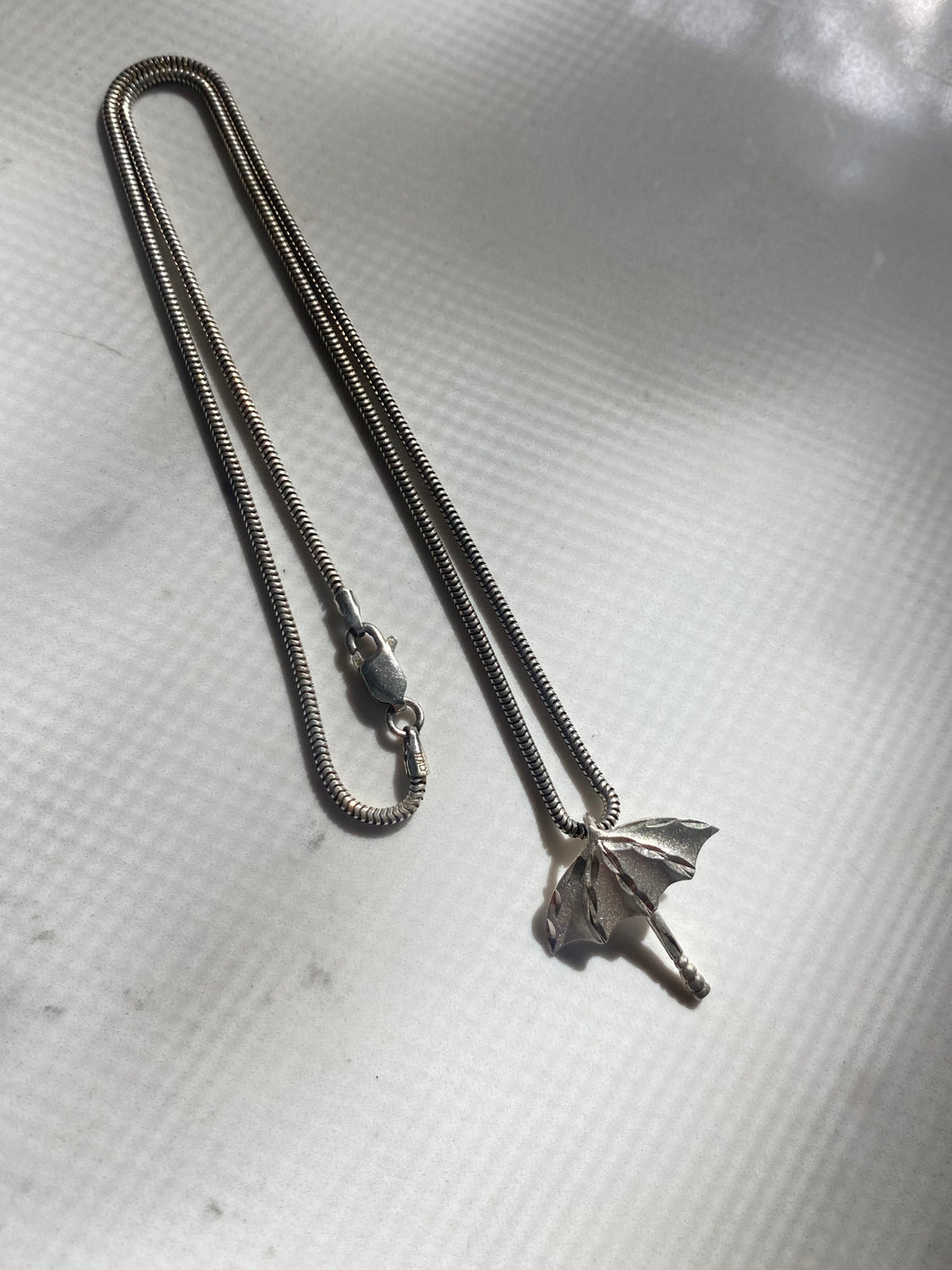 Umbrella Vintage Sterling Silver Necklace