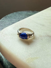 Load image into Gallery viewer, Sodalite Sterling Silver Hearts Ring Size 6.25
