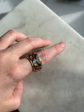 Load image into Gallery viewer, Multi-Gemstone Wide Gold Vermeil Ring Size 10
