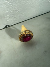 Load image into Gallery viewer, Ruby Garnet Gold Vermeil Ring Size 7.25
